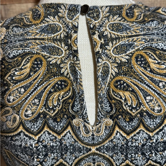 J Jill Shift Dress Sleeveless Black Gold Brown Cotton Blend Women’s size Small - Picture 8 of 9